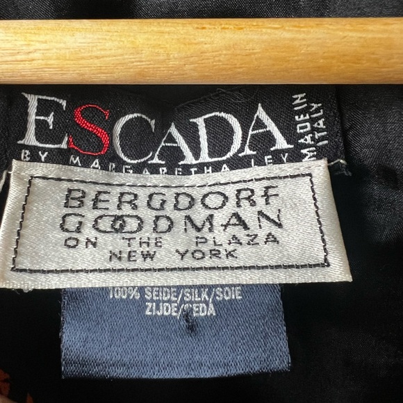 ESCADA BERGDORF GOODMAN Silk Dress Floral Silk Vintage Colorful Coquette Bow 10 - Picture 9 of 12